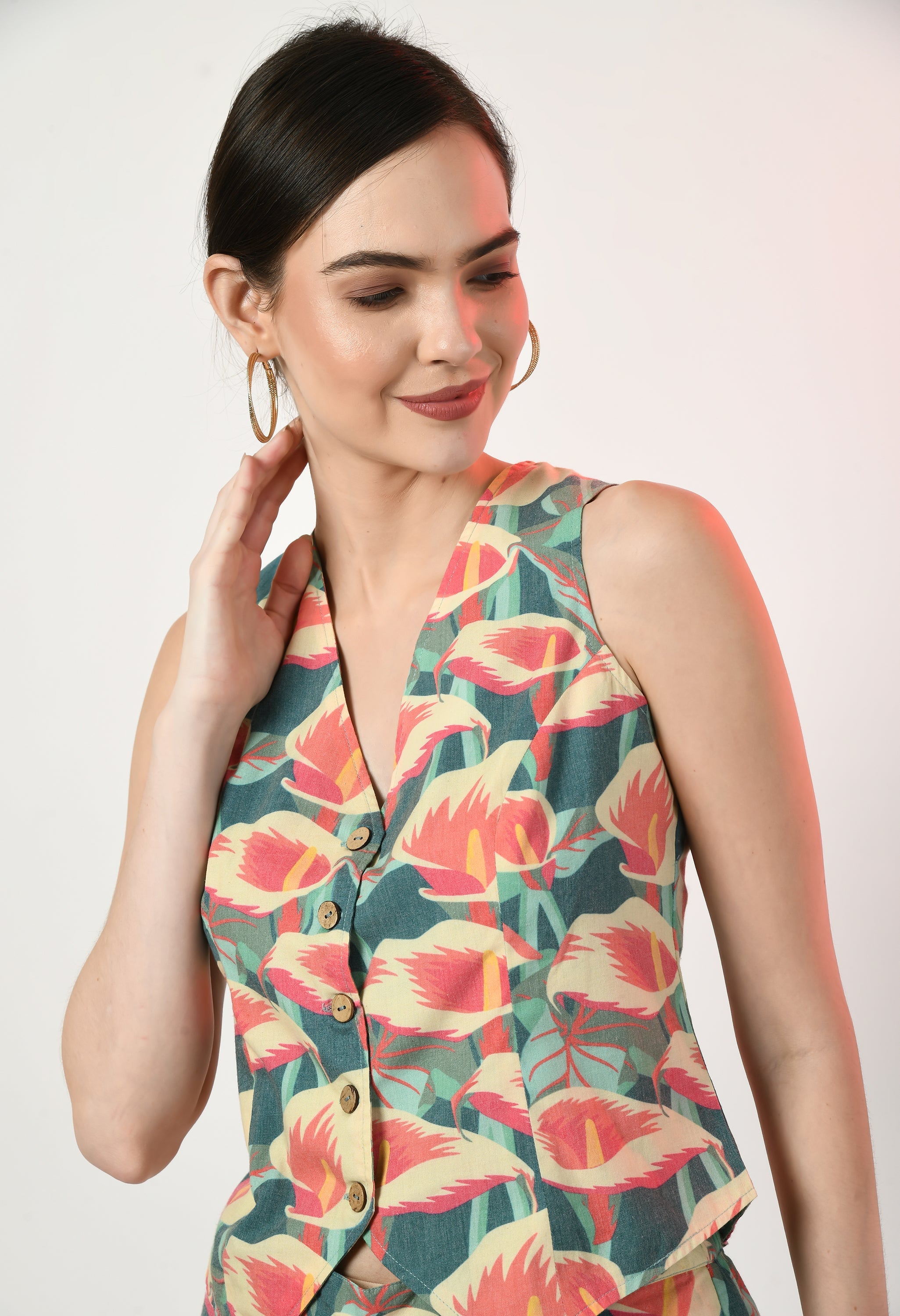 Waistcoat Top With Pant Set | Coat And Trouser Set For Women